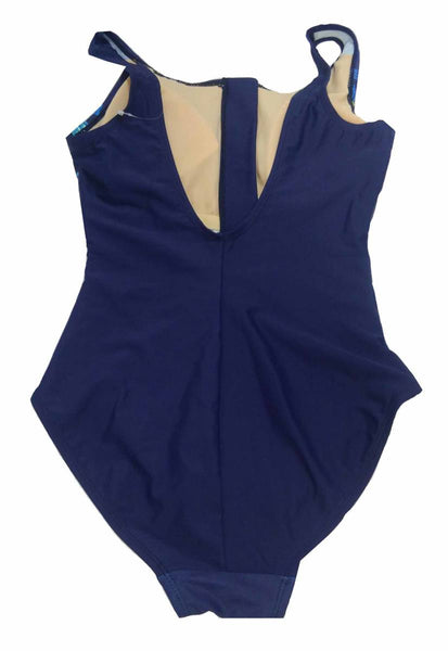 【水着】Mサイズ|紺|ノンワイヤー|ワンポイント|花柄