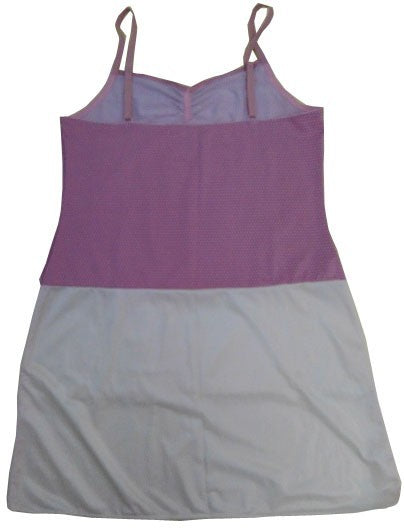 【スリップ(訳あり)】B75サイズ|イエロー×ピンク|ロング丈|色キリカエ|レースリボン付