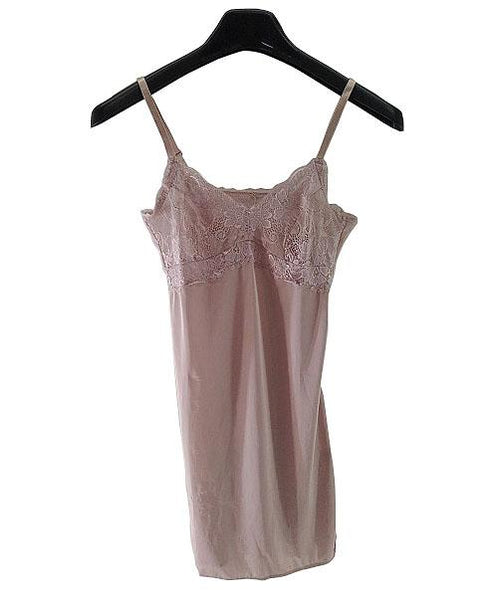 【スリップ】75-80サイズ|ペールモーヴ|肩紐調整可|花柄レース