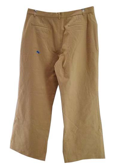 【ストレッチストレートパンツ】84-103サイズ|ベージ|綿混|前ファスナー|前ボタン|後ろ飾りポケット