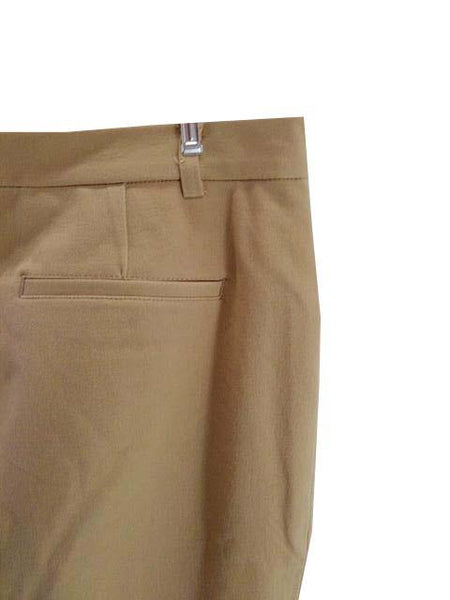 【ストレッチストレートパンツ】84-103サイズ|ベージ|綿混|前ファスナー|前ボタン|後ろ飾りポケット