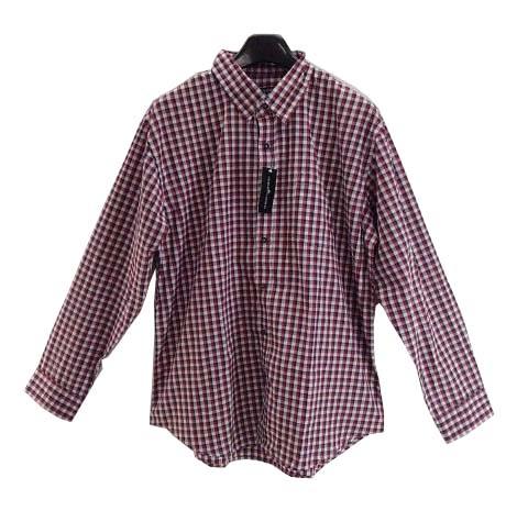【シャツ】メンズ|3LBサイズ|長袖|レッド/ネイビー/オフホワイト|大きいサイズ|チェック柄|綿混|Yシャツ|前開きボタン