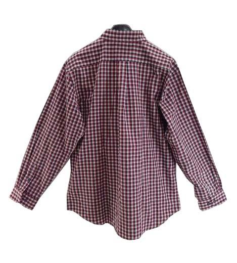 【シャツ】メンズ|3LBサイズ|長袖|レッド/ネイビー/オフホワイト|大きいサイズ|チェック柄|綿混|Yシャツ|前開きボタン