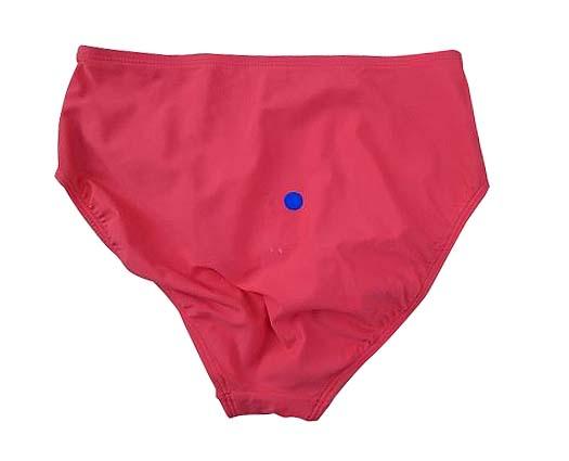 【水着(訳あり)】Lサイズ|ピンク/ ブルー/ 白 インディゴブルー|上タンクトップ風|左胸プリント柄|ショーツ|ショートパンツデニム素材