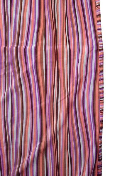 【水着 パレオ】4Lサイズ|サーモンオレンジ×オフホワイト×ブラック|ボーダー柄|クロスホルターネック|大きいサイズ