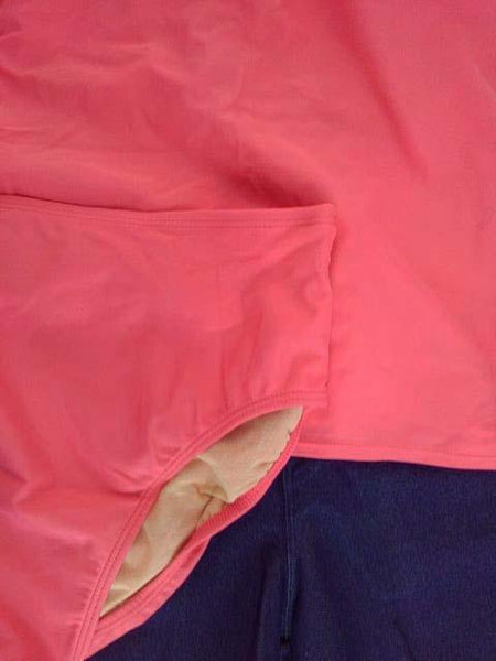 【水着】LLサイズ|ピンク/ 青/ 白 インディゴブルー|トップス|左胸プリント柄|ショーツ|ショートパンツデニム素材