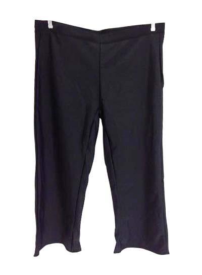 【水着パンツ】レディース|LLサイズ|ブラック|黒色の水着の下のみ|両サイドにズレ防止のフック付き|ウエスト部分紐有り