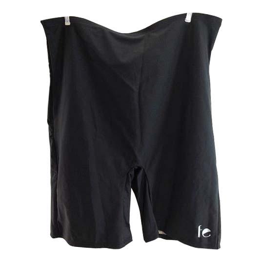 【水着 ハイウエストパンツ】レディース|6Lサイズ|ブラック|短パン|左前裾プリント