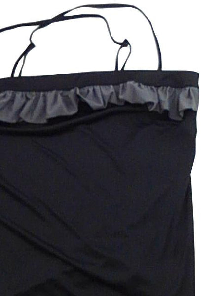 【水着】8Lサイズ|ブラック/ グレー|4点セット|キャミソール|スカート|パンツ|ビキニ上下|フリル付|パッド付