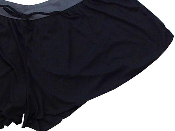 【水着】8Lサイズ|ブラック/ グレー|4点セット|キャミソール|スカート|パンツ|ビキニ上下|フリル付|パッド付