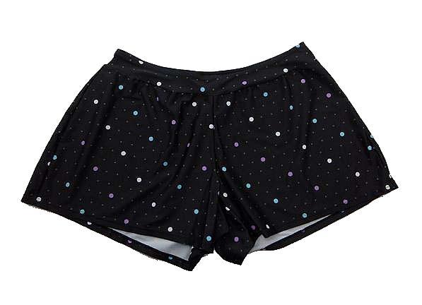 【水着】5Lサイズ|黒/ 白等|4点セット|ホルターネック|キャミソール|裾絞りゴム紐ショートパンツ|ドット柄