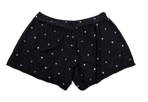 【水着】6Lサイズ|黒/ 白等|4点セット|ホルターネック|キャミソール|裾絞りゴム紐ショートパンツ|ドット柄