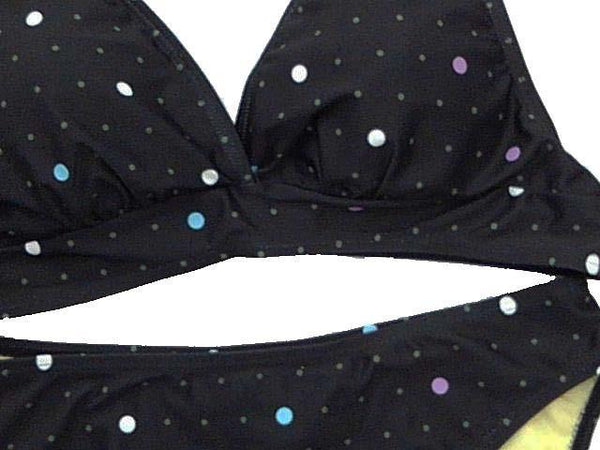 【水着】6Lサイズ|黒/ 白等|4点セット|ホルターネック|キャミソール|裾絞りゴム紐ショートパンツ|ドット柄