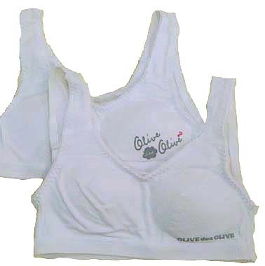 【スポーツブラジャー】SSサイズ|ホワイト|ノンワイヤー|2枚セット|小さいサイズ|らくらくブラ