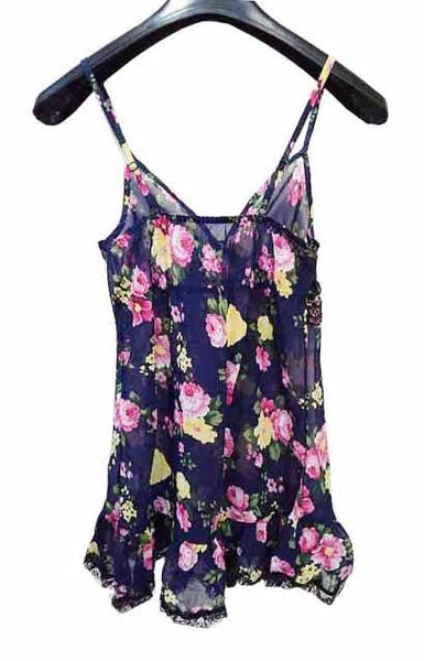 【スリップ&ショーツセット】Sサイズ|ネイビー系