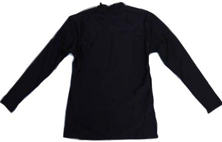 【Tシャツ】レディース|LLサイズ|ブラック|ハイネック|長袖|左首ワンポイント