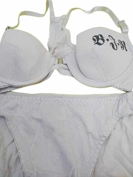 【ブラジャー&ショーツセット】B65 Mサイズ｜グレー系｜ワイヤー入り｜前ホック