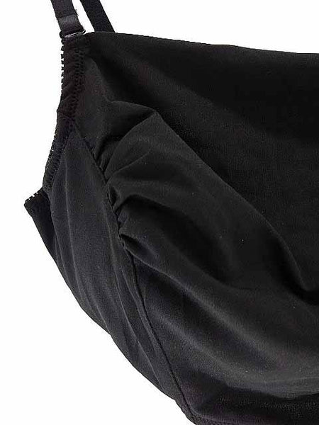 【ドレープ風 ブラジャー】C70サイズ｜ブラック｜ワイヤー入り｜前ドレープ風｜肩紐調節可