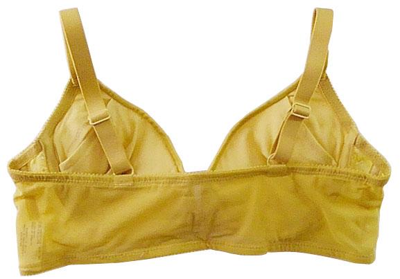 【ブラジャー】AA75サイズ｜ブロンド｜ワイヤー入り｜肩紐調節可｜フロントホック｜外側レース使用