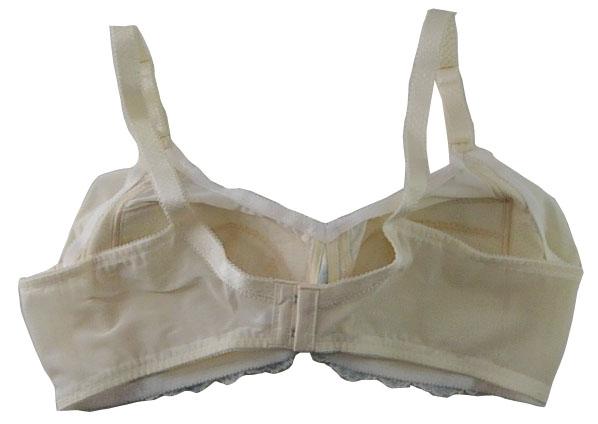 【ブラジャー】C110サイズ｜シルクベージュ/ ブルー｜ノンワイヤー｜肩紐調節可｜カップ通気性良い｜脇メッシュ