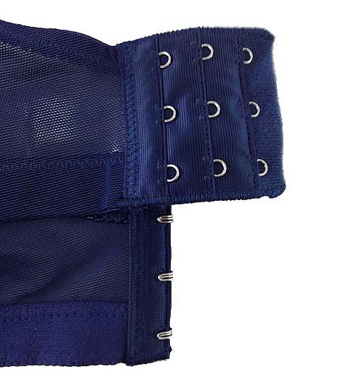 【ブラジャー】D95サイズ｜インクブルー｜ノンワイヤー｜花柄レース｜脇メッシュ｜下着｜インナー