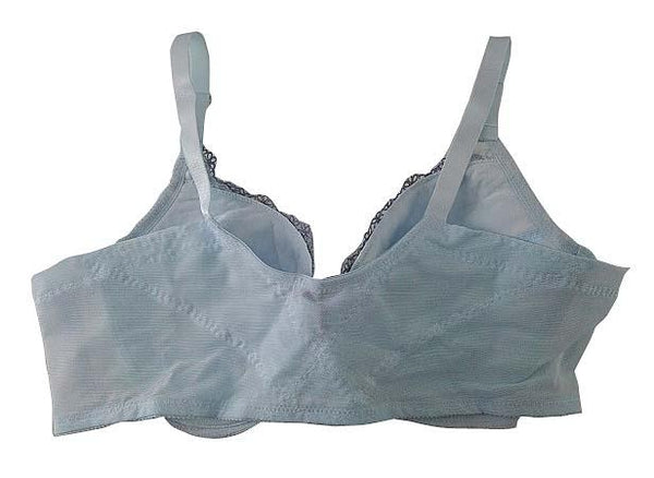 【ブラジャー】B100サイズ｜スィートブルー｜ワイヤー入り｜フロントホック｜花柄｜サイド薄手｜大きいサイズ｜レディースインナー