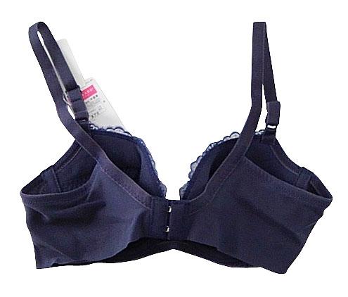 【ブラジャー】A70サイズ｜ダークグレー/ ネイビー/ パール｜ワイヤー入り｜肩ひも調節可｜カップ刺繍｜花柄｜胸元レース