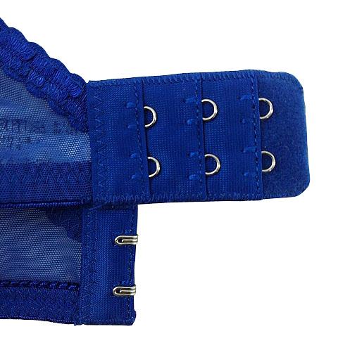 【ブラジャー】C70サイズ｜プルシアンブルー｜ワイヤー入り｜バストサイドすっきり｜3/4カップ｜サイドボーン入り｜雪の花柄