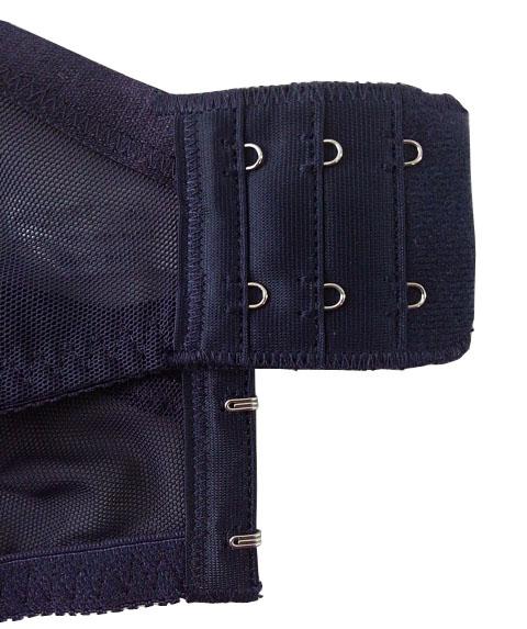 【ブラジャー】G95サイズ｜ミッドナイト｜ワイヤー入り｜胸元レース｜肩紐調節可｜肩紐前レース｜脇メッシュ