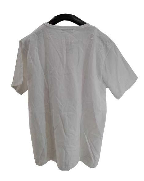 【Tシャツ】メンズ｜3LBサイズ｜半袖｜ロング丈｜ホワイト｜大きいサイズ｜綿100%｜ロゴ入り｜ボートネック
