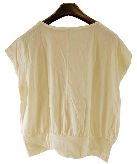 【Tシャツ(訳あり)】レディース｜Mサイズ｜オフホワイト｜トップス｜前レース｜前たてプリーツレース