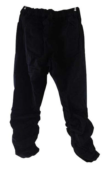 【裾シャーリングテーパードストレッチパンツ】73サイズ(L相当)｜ブラック｜もっともっとゆったりヒップ
