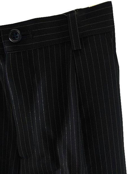 【スーツパンツ】55-85サイズ(SS相当)｜ブラック｜タップガード｜ウエストベルトループ｜ウエストサイドゴム｜フロントボタン