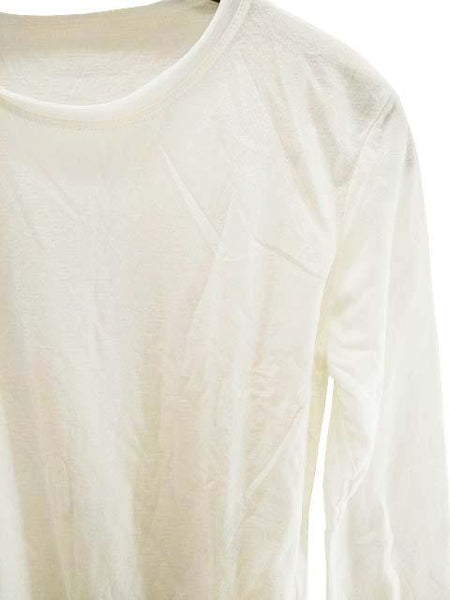 【マタニティ Tシャツ】F( フリー)サイズ｜長袖｜ホワイト｜トップス｜襟フリンジ｜薄手で着やすい｜シンプル